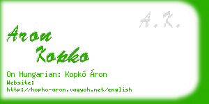 aron kopko business card